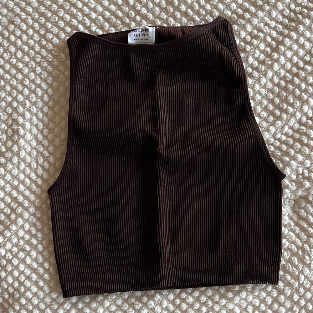 Cotton On Chocolate Ribbed Top